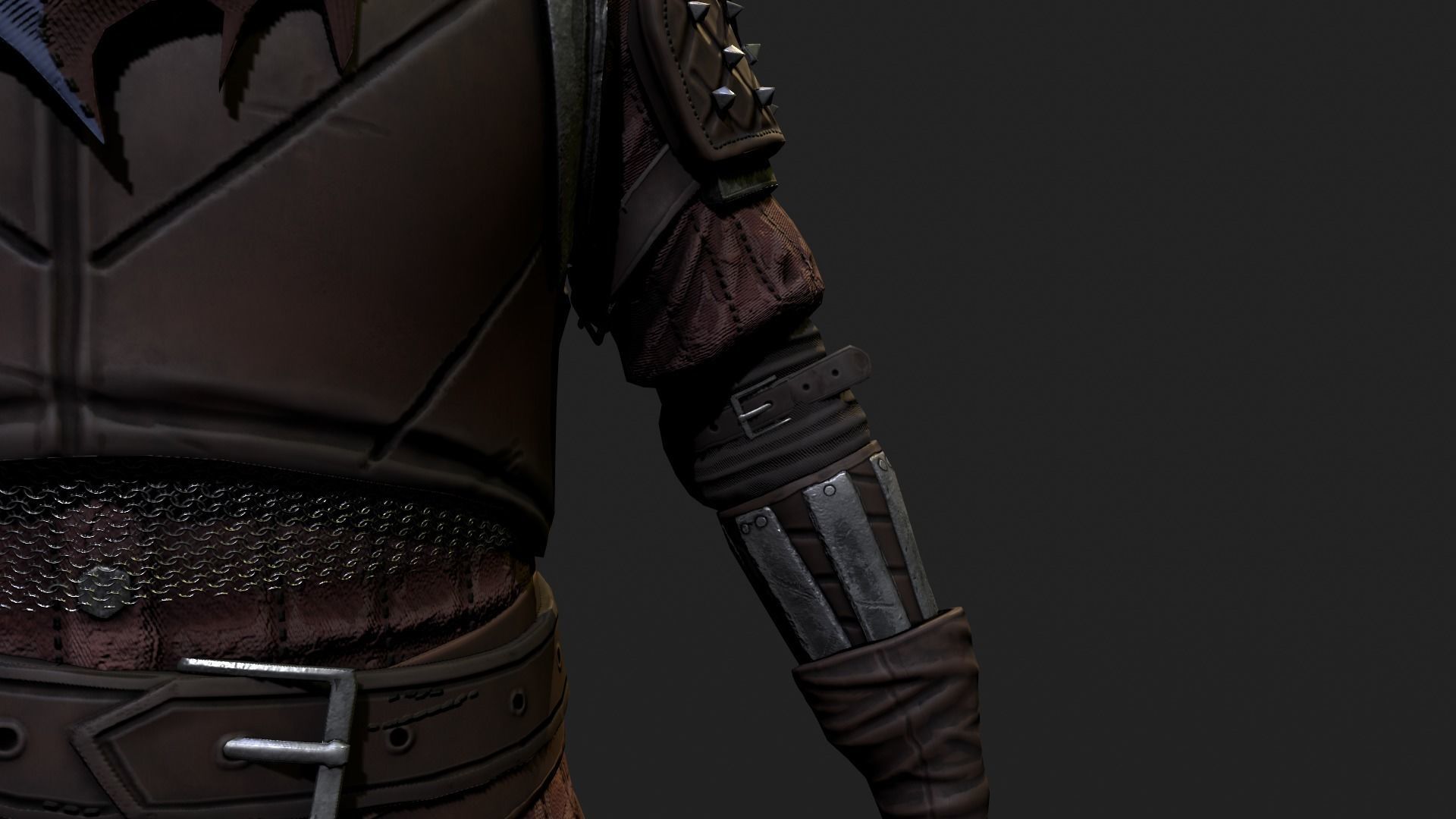 Mercenary warrior Low-poly 3D model_8