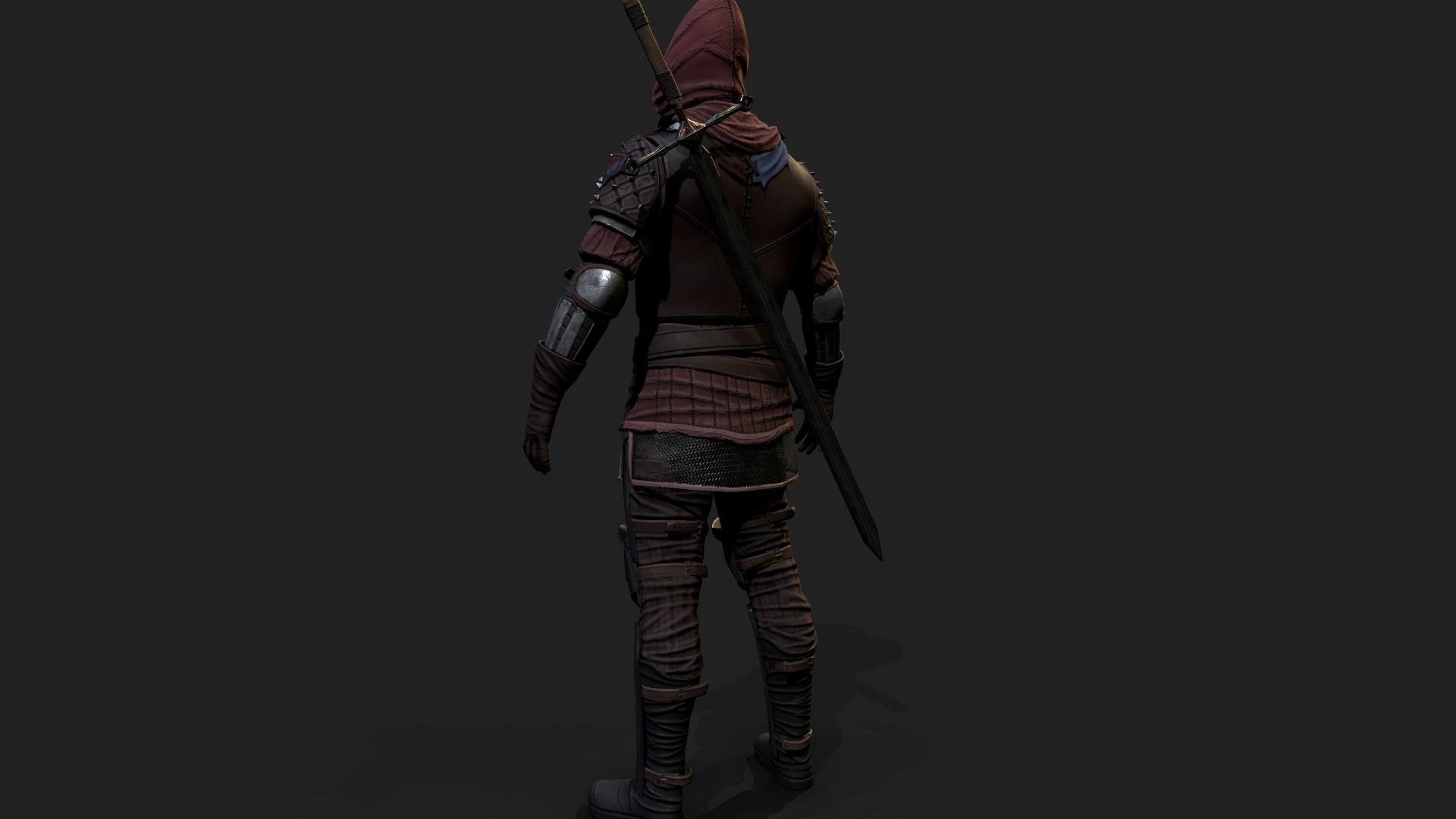 Mercenary warrior Low-poly 3D model_29