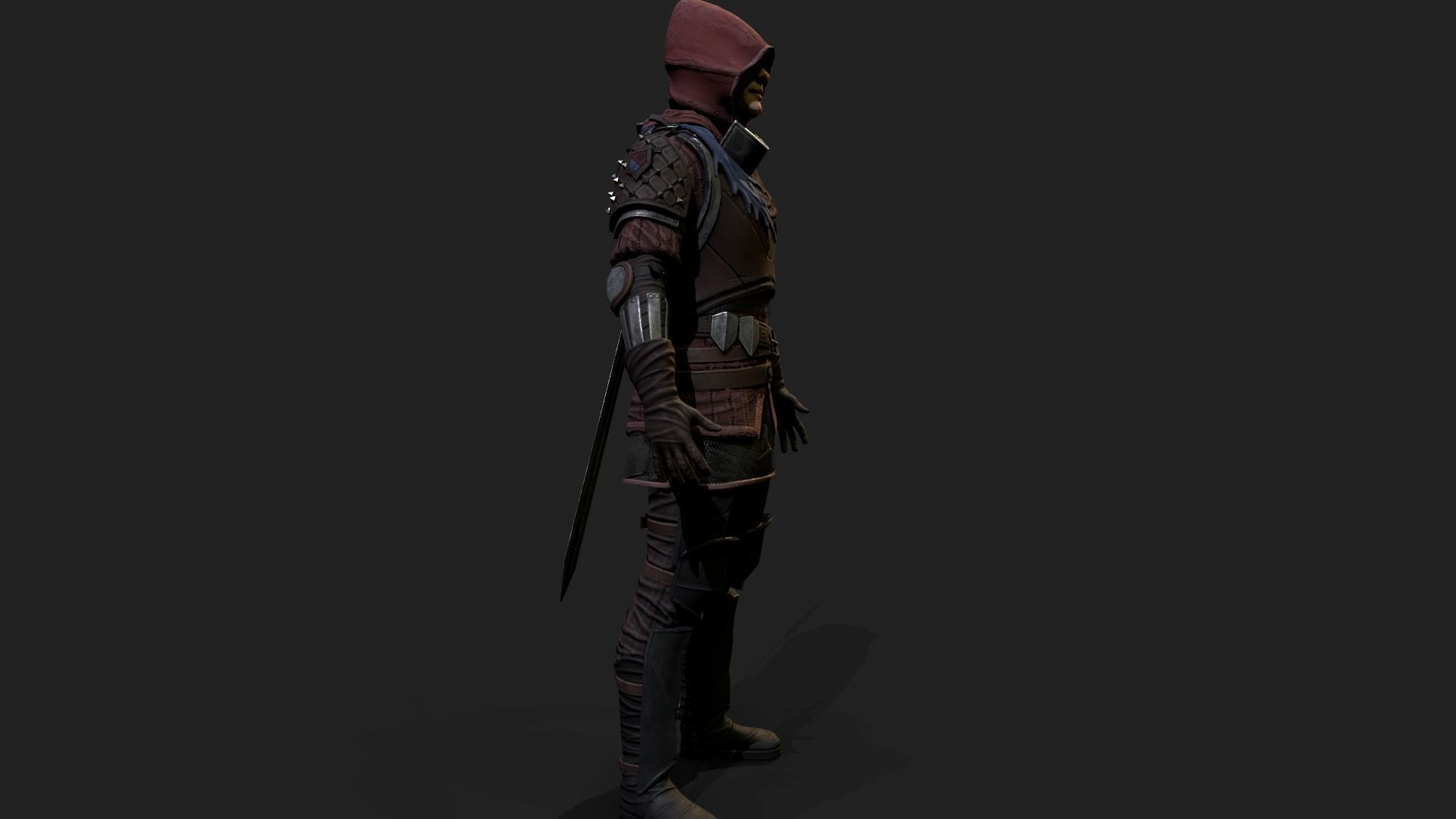 Mercenary warrior Low-poly 3D model_25