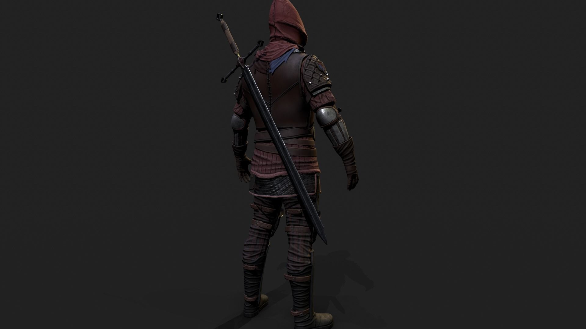Mercenary warrior Low-poly 3D model_27