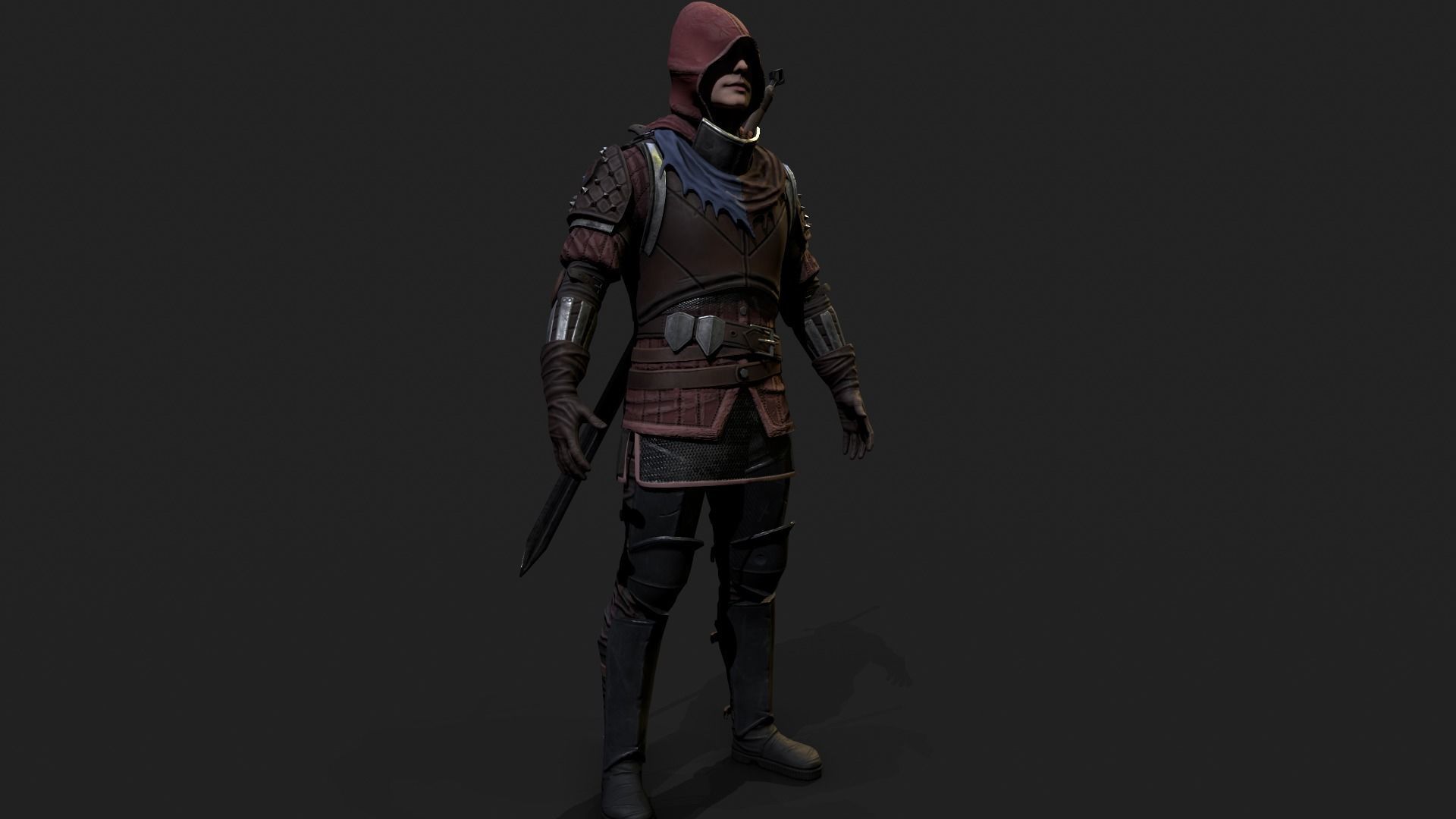 Mercenary warrior Low-poly 3D model_24