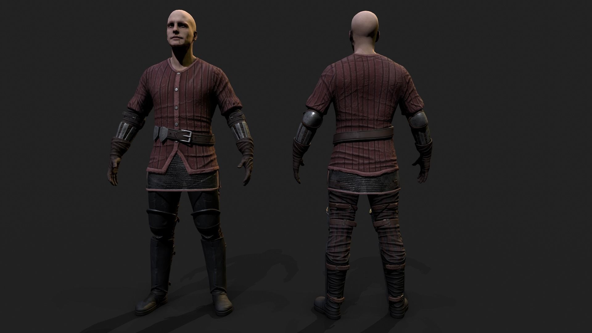 Mercenary warrior Low-poly 3D model_21