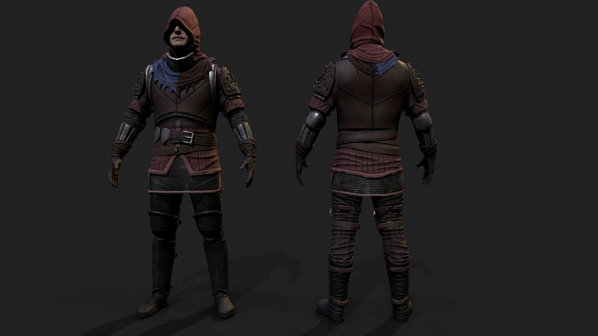 Mercenary warrior Low-poly 3D model_15
