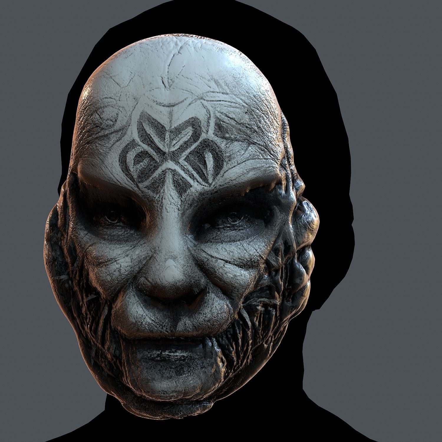 Gas mask printable helmet scifi character game space Low-poly Low-poly 3D model_8