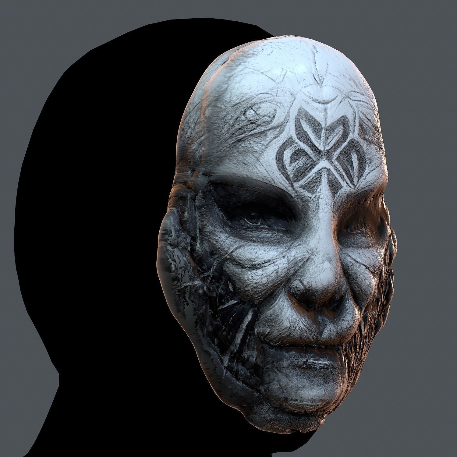 Gas mask printable helmet scifi character game space Low-poly Low-poly 3D model_5