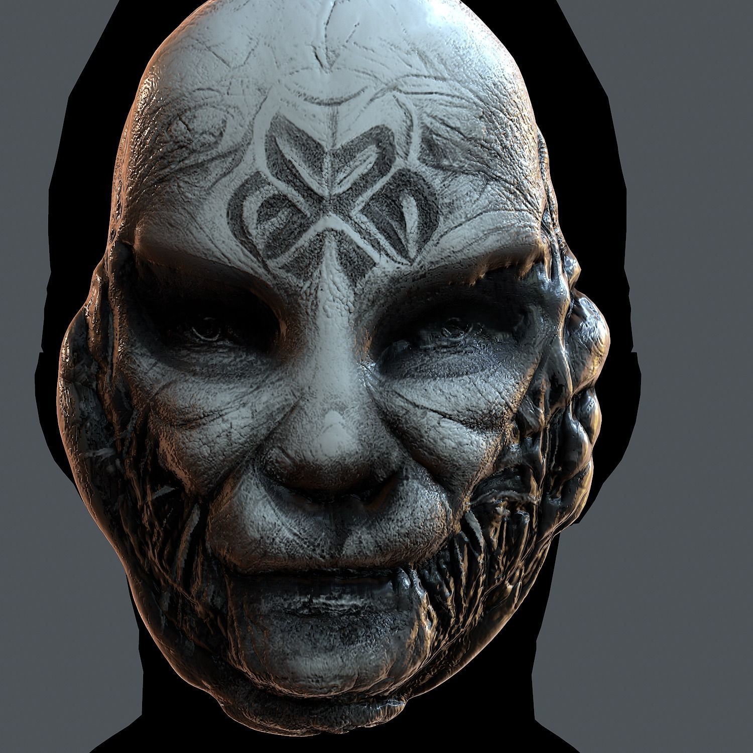 Gas mask printable helmet scifi character game space Low-poly Low-poly 3D model_7