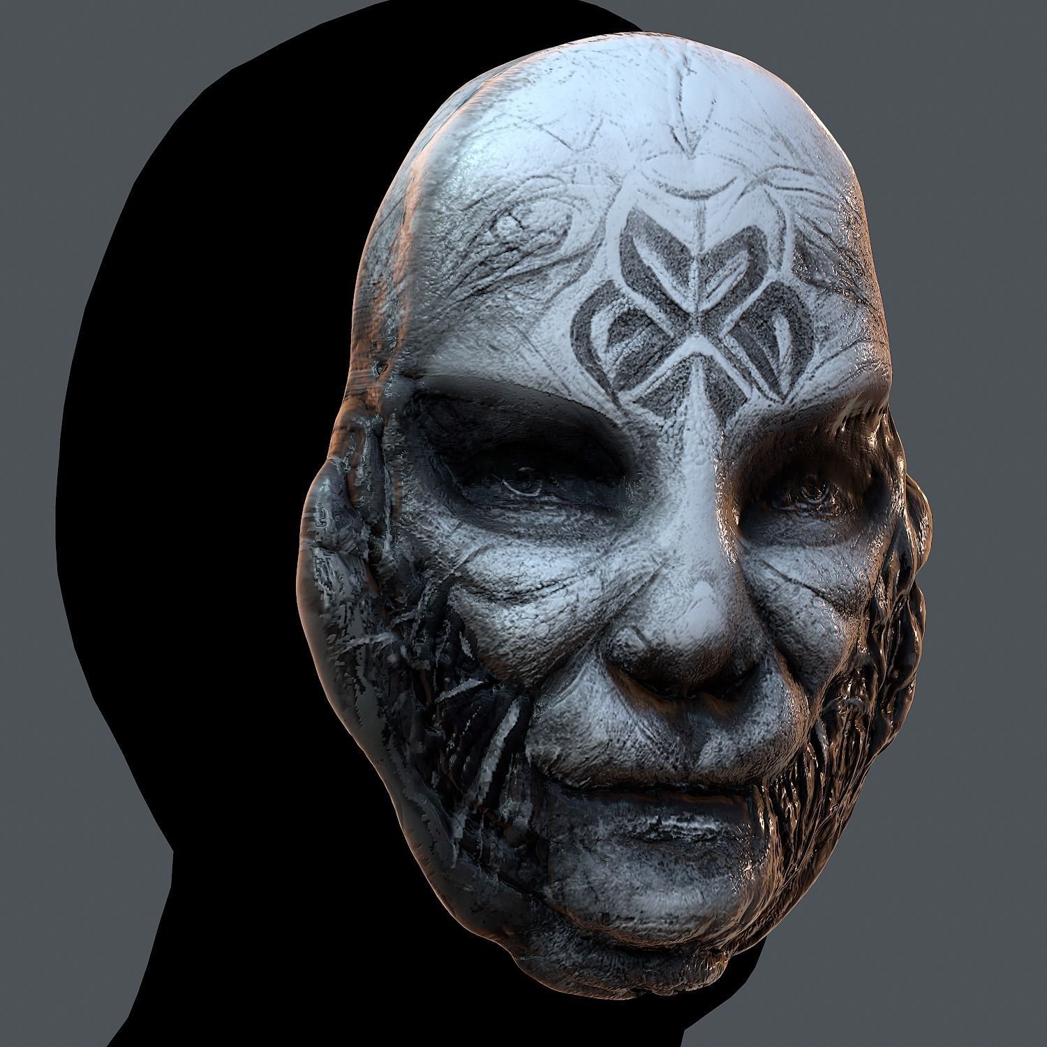 Gas mask printable helmet scifi character game space Low-poly Low-poly 3D model_2