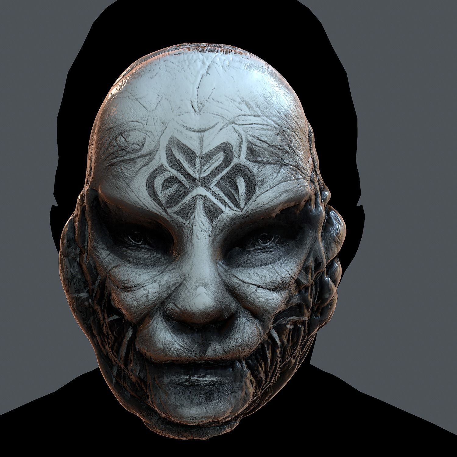 Gas mask printable helmet scifi character game space Low-poly Low-poly 3D model_1