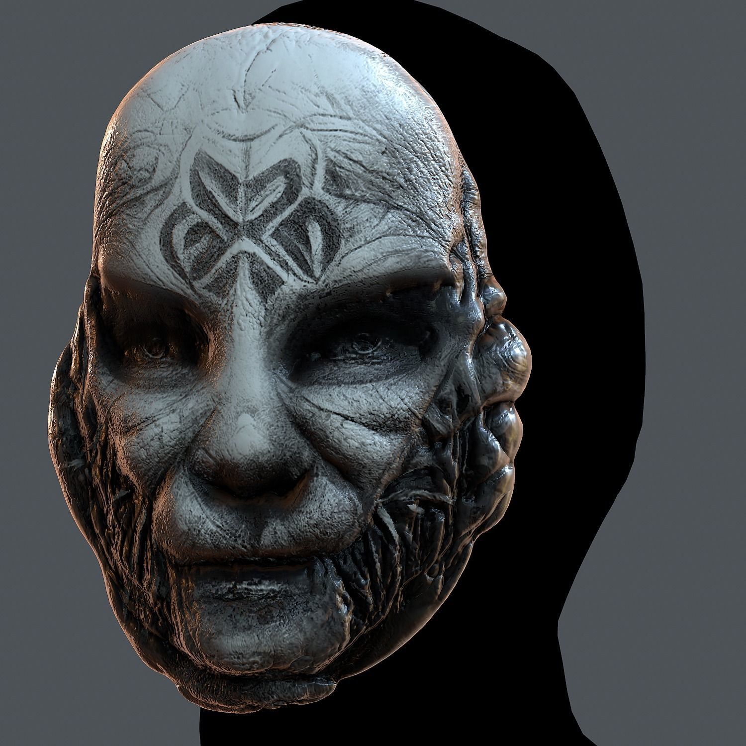 Gas mask printable helmet scifi character game space Low-poly Low-poly 3D model_4