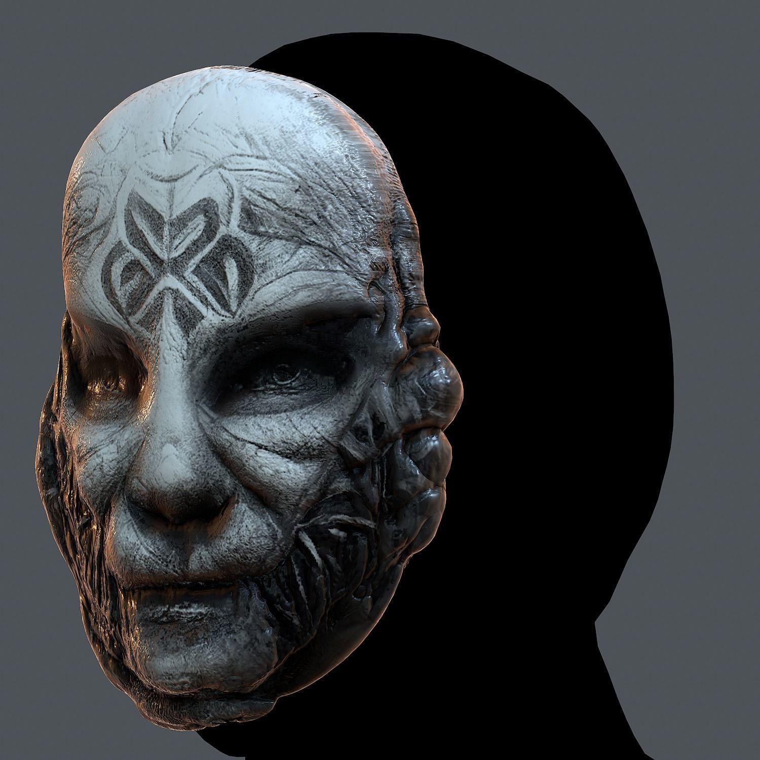 Gas mask printable helmet scifi character game space Low-poly Low-poly 3D model_6