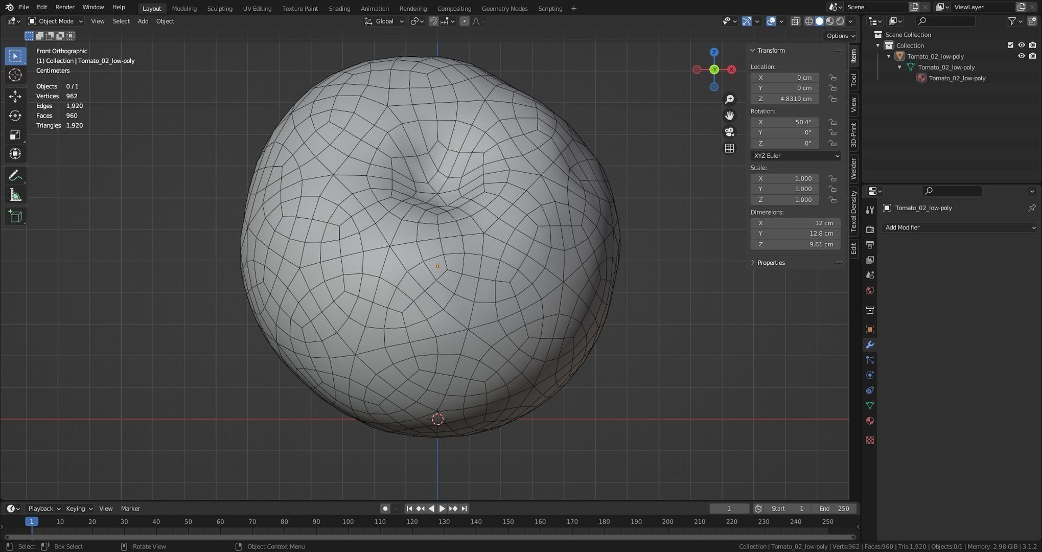 Tomato 02 Low-poly 3D model_35