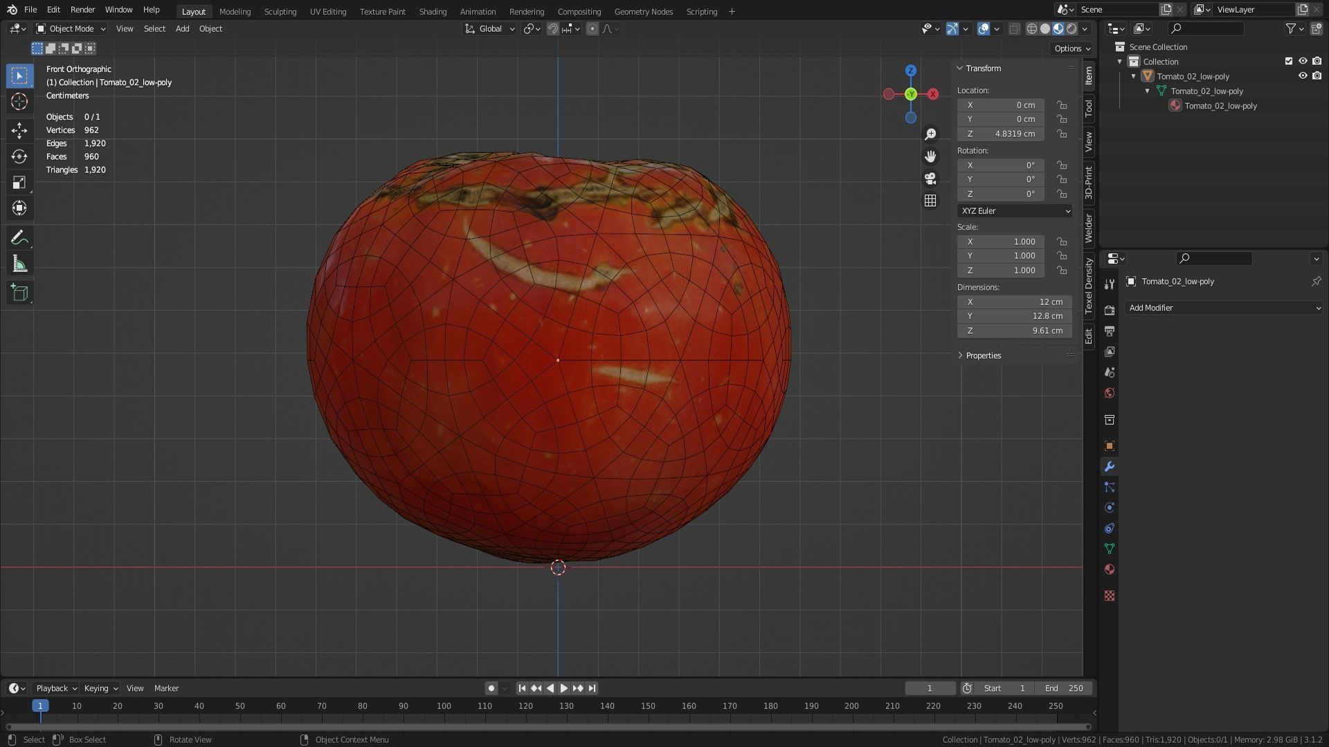 Tomato 02 Low-poly 3D model_34
