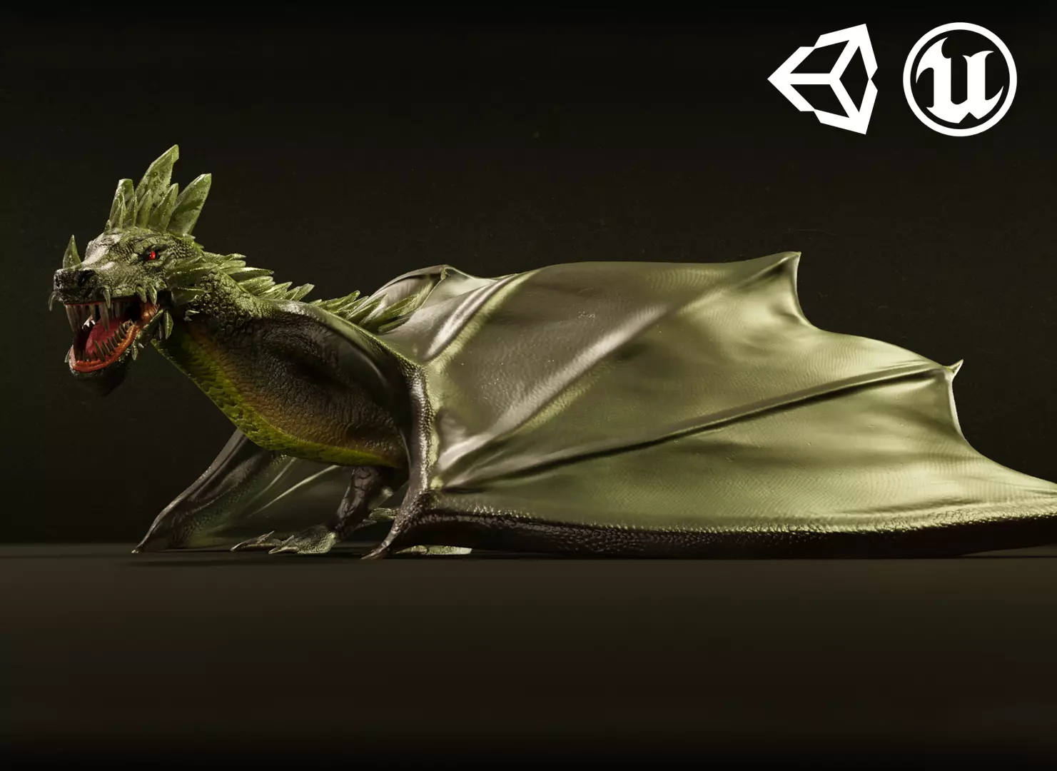 Crystal Dragons Low-poly 3D model_0