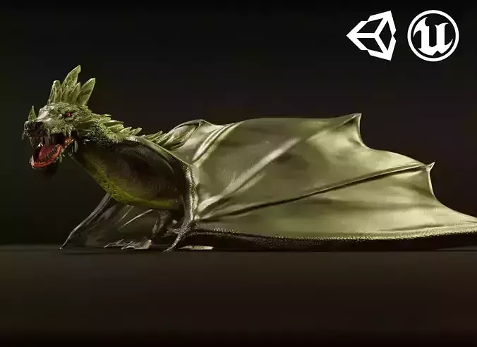 Crystal Dragons Low-poly 3D model