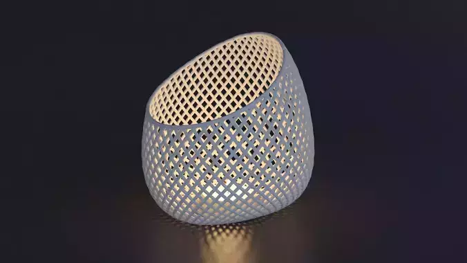 Canasta lamp with light inside 3D print model