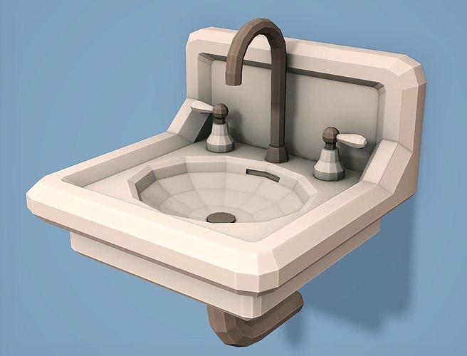 Old Sink - Low Poly Mobile Ready Low-poly 3D model