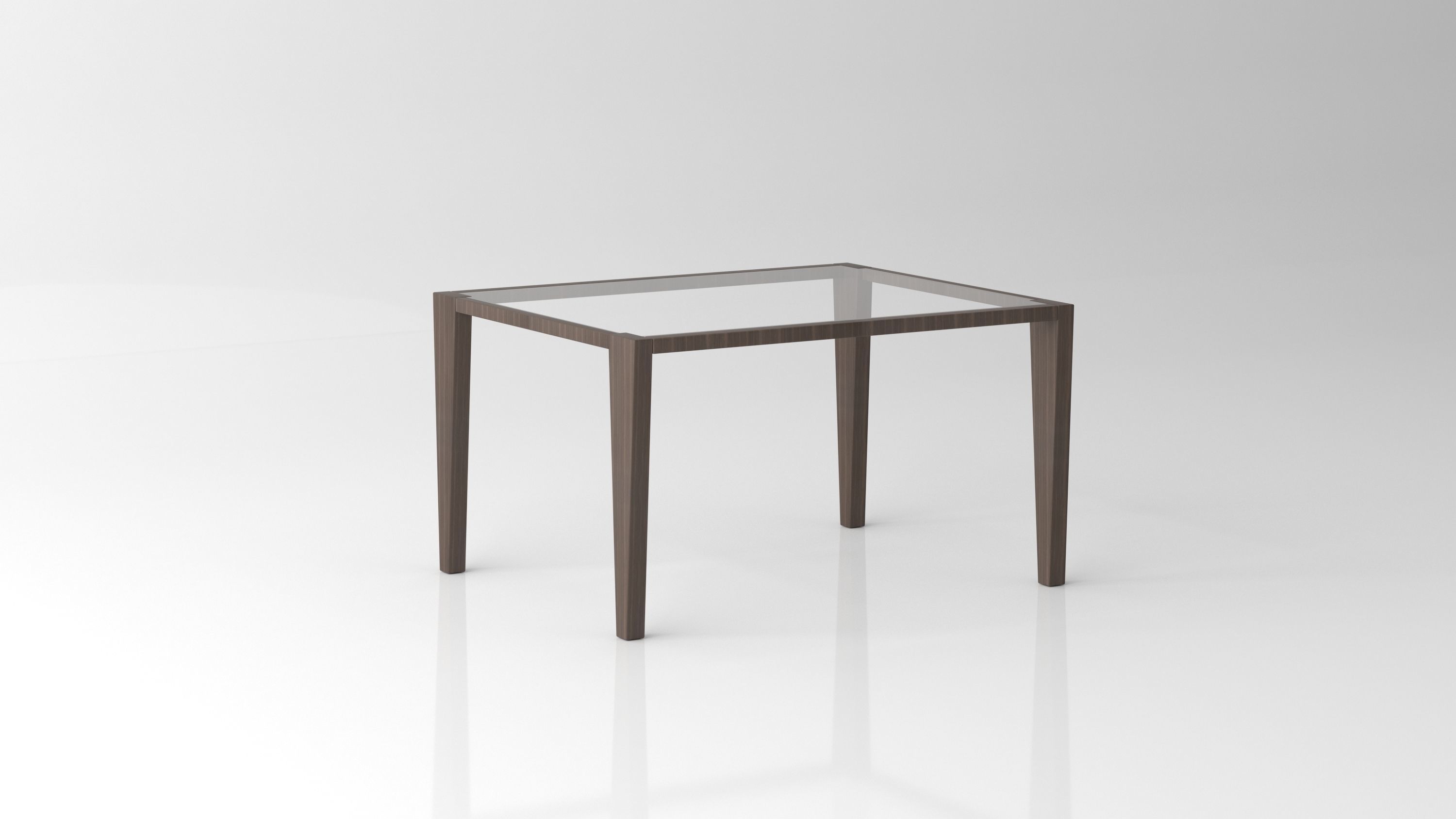 Wood Glass Coffee Table Free low-poly 3D model_1