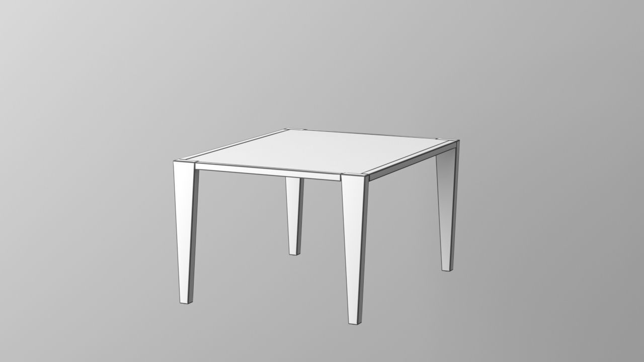 Wood Glass Coffee Table Free low-poly 3D model_6