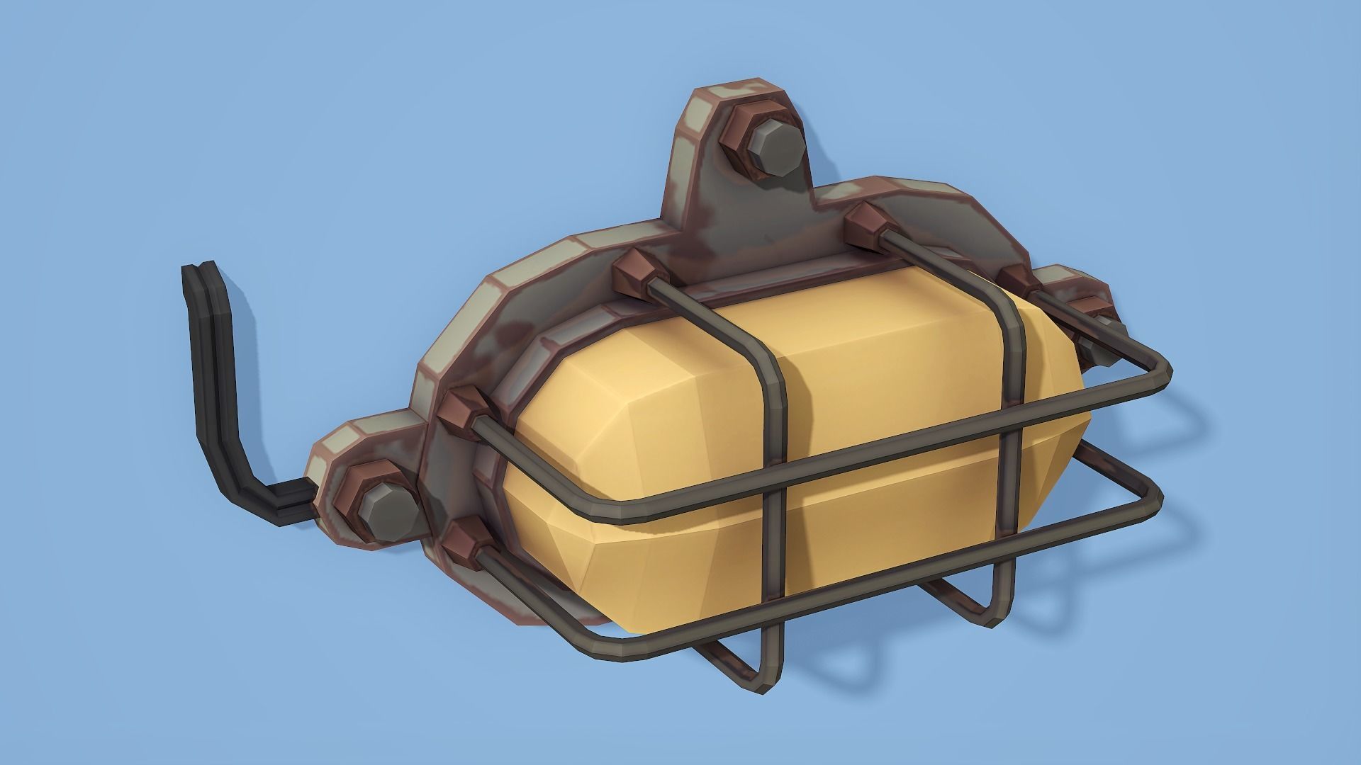 Bunker Lamp 01 - Low Poly Mobile Ready Low-poly 3D model_1