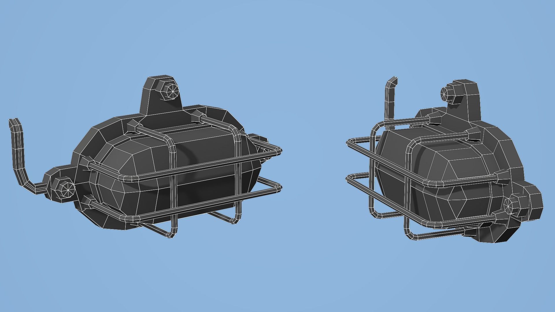 Bunker Lamp 01 - Low Poly Mobile Ready Low-poly 3D model_8