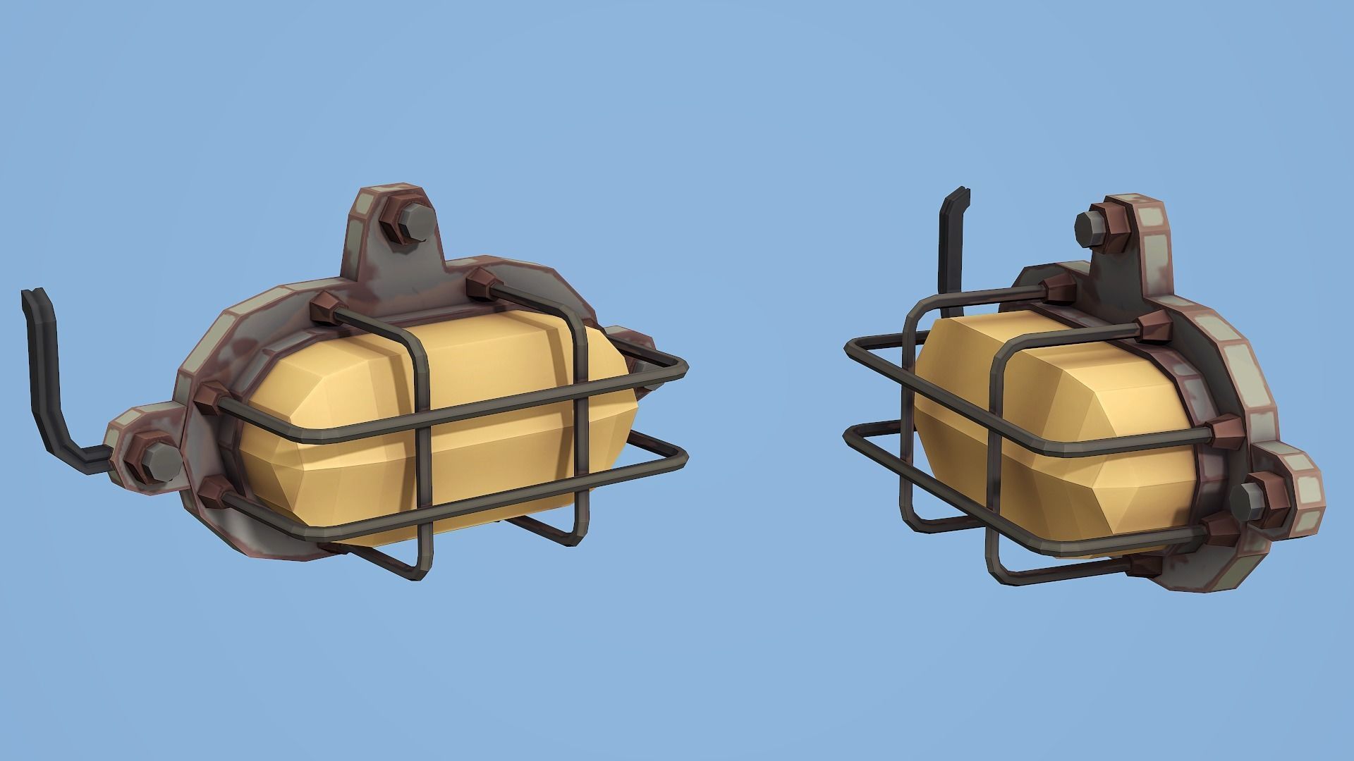 Bunker Lamp 01 - Low Poly Mobile Ready Low-poly 3D model_7