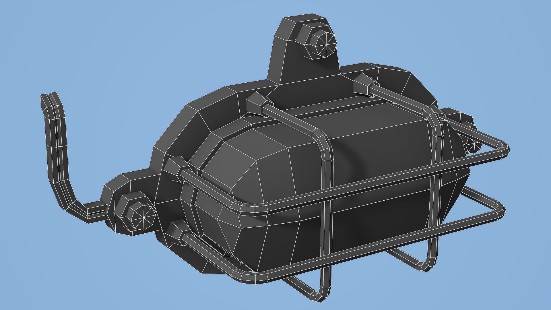 Bunker Lamp 01 - Low Poly Mobile Ready Low-poly 3D model_9