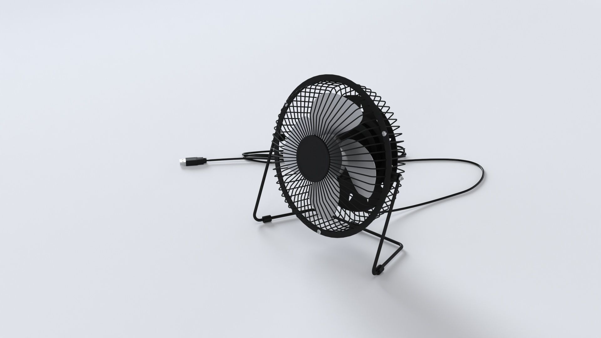 Table little fan 3d model Low-poly 3D model_1
