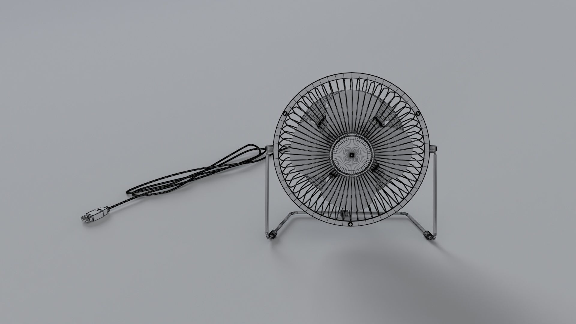 Table little fan 3d model Low-poly 3D model_9