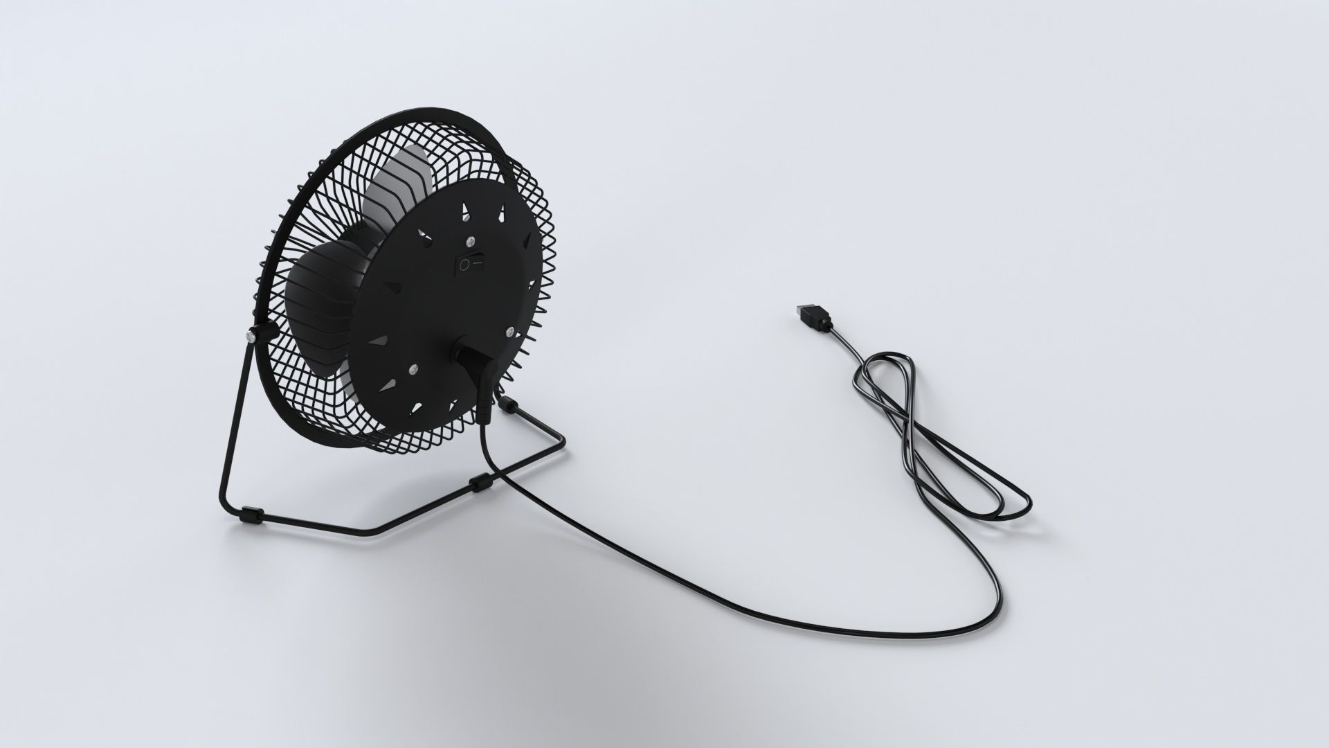 Table little fan 3d model Low-poly 3D model_3