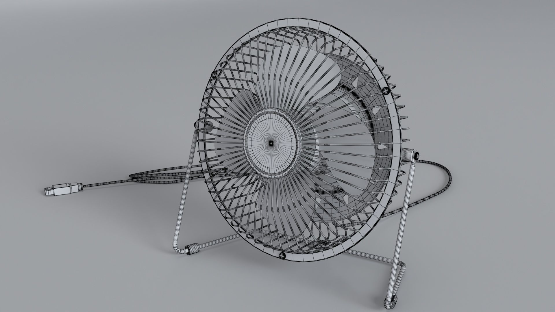 Table little fan 3d model Low-poly 3D model_11