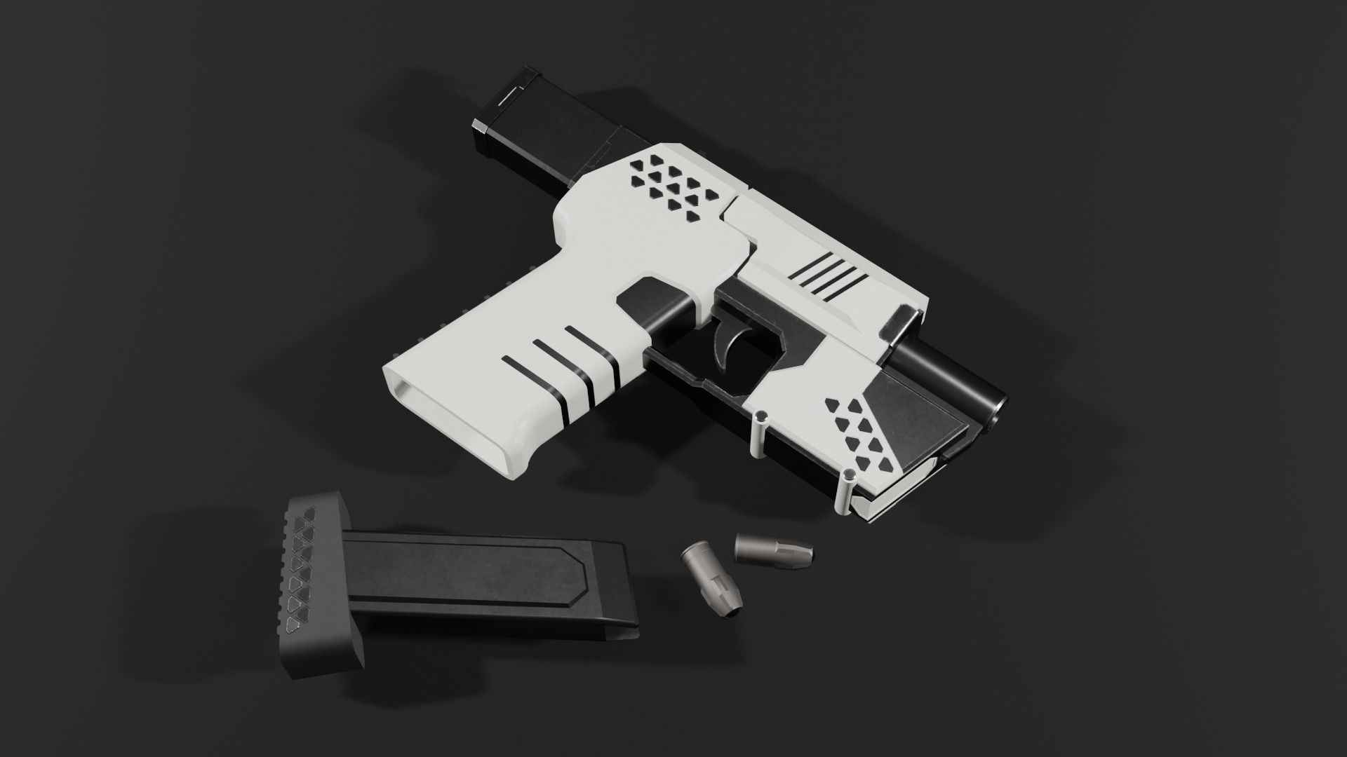 Sci-fi pistol Free low-poly 3D model_6