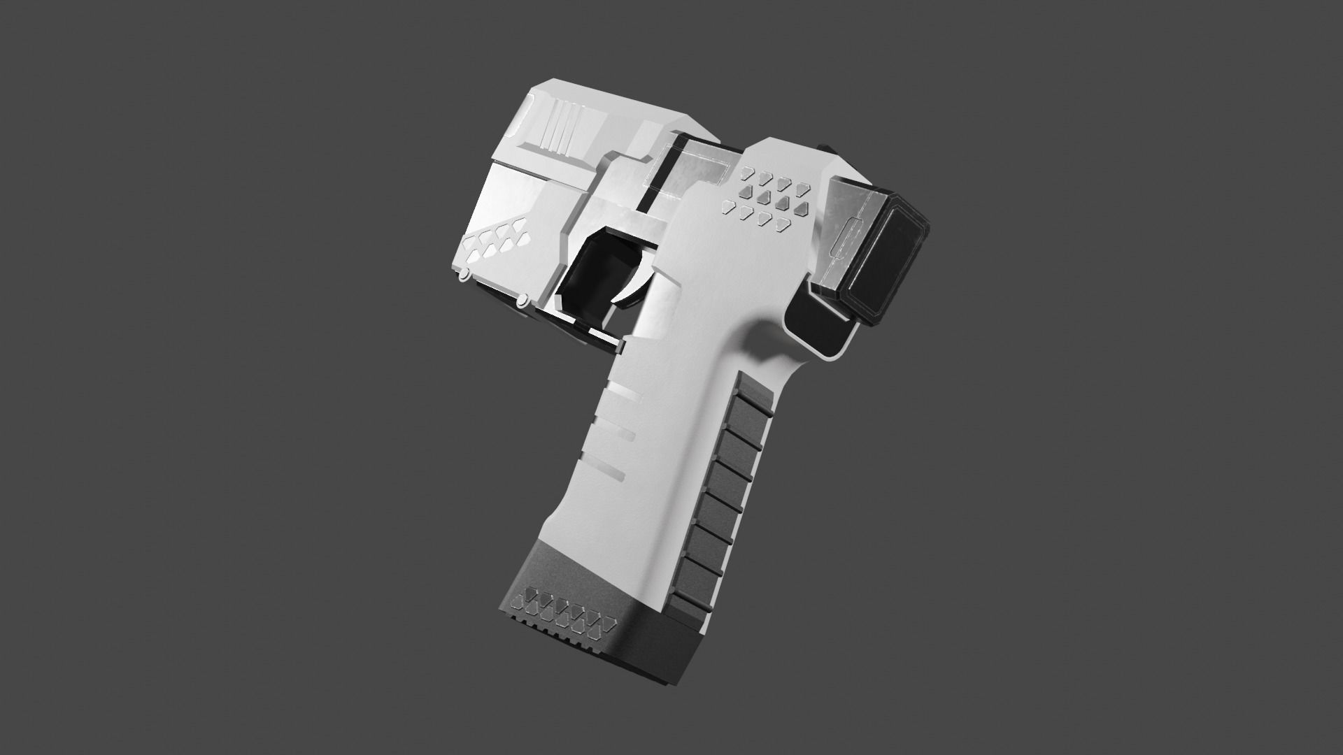 Sci-fi pistol Free low-poly 3D model_1