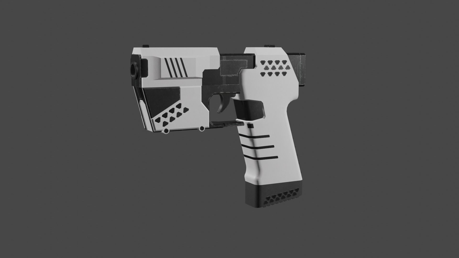 Sci-fi pistol Free low-poly 3D model_5
