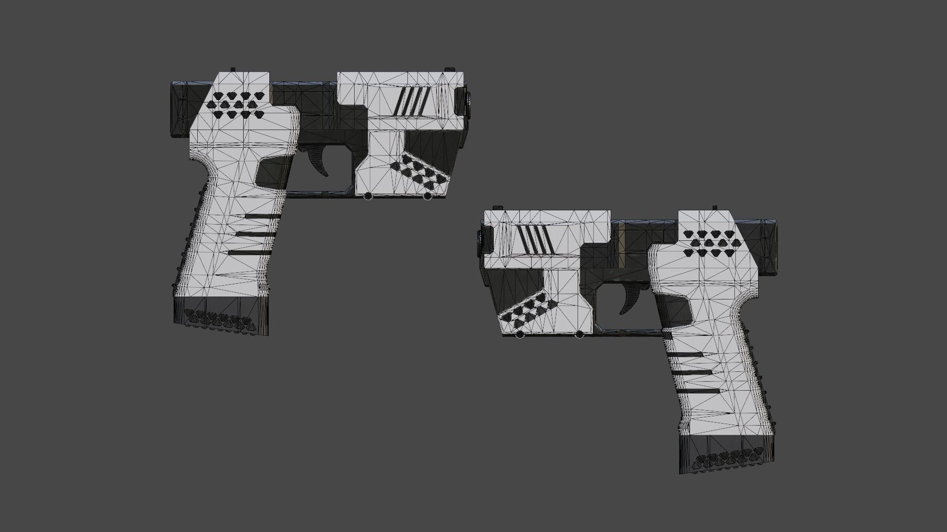 Sci-fi pistol Free low-poly 3D model_8