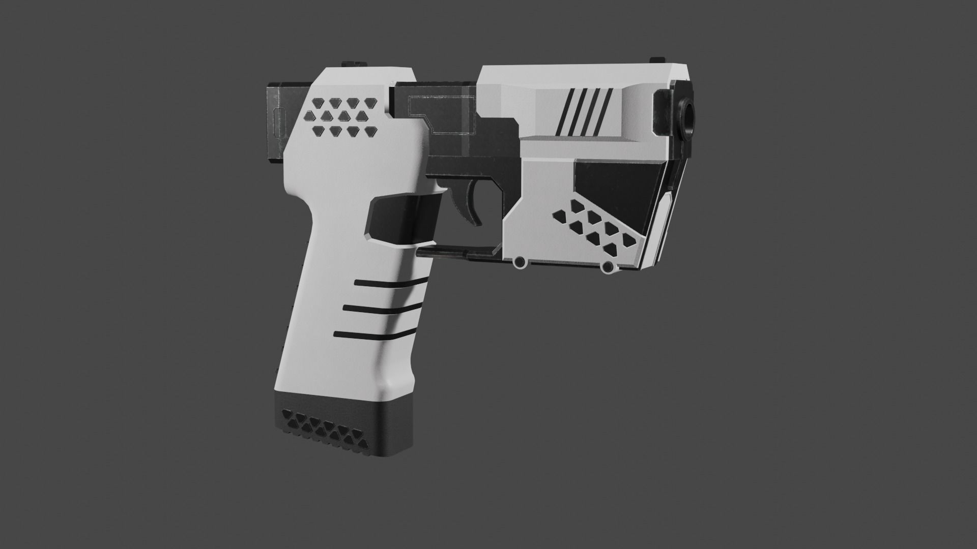 Sci-fi pistol Free low-poly 3D model_4