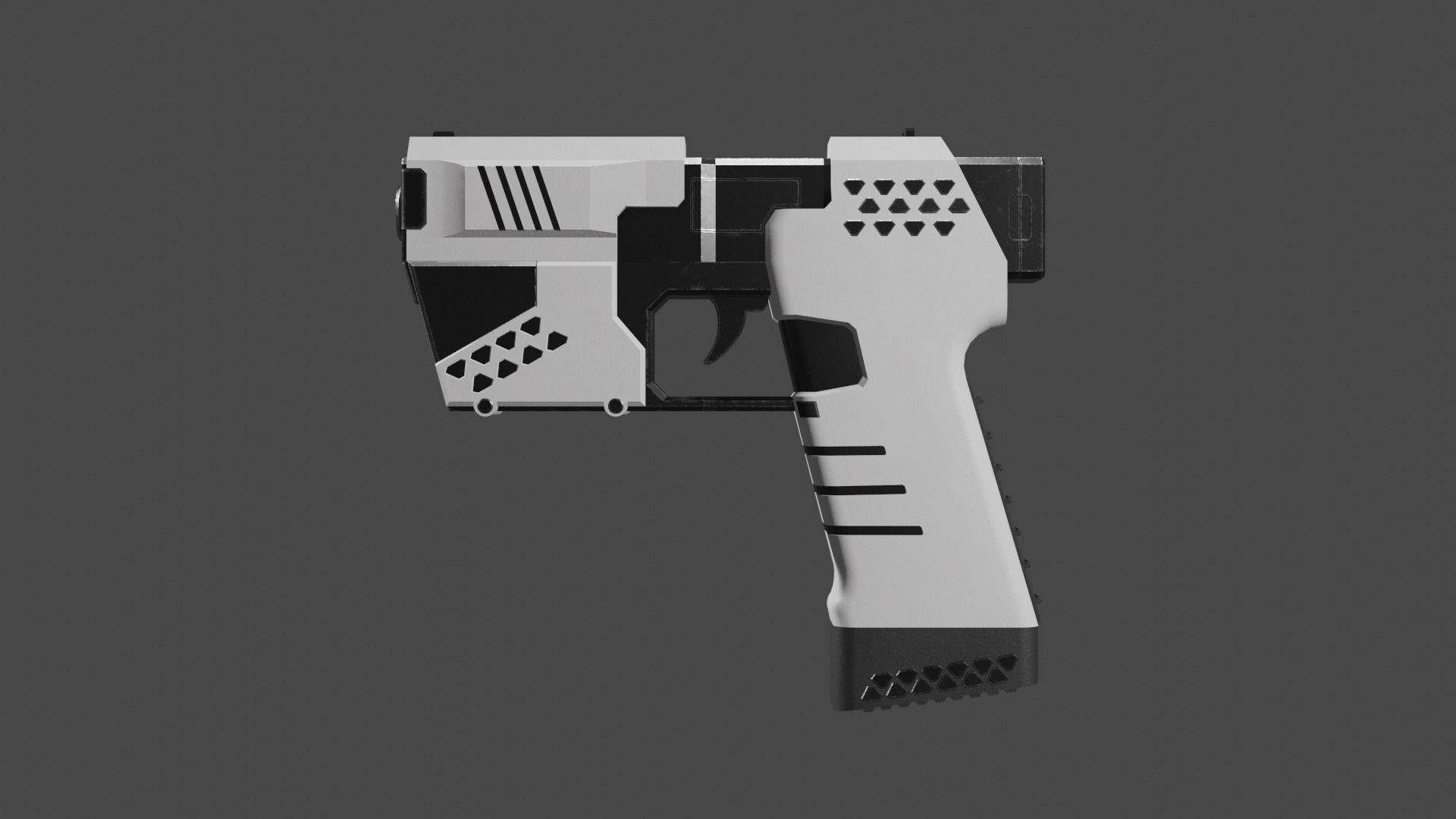 Sci-fi pistol Free low-poly 3D model_2