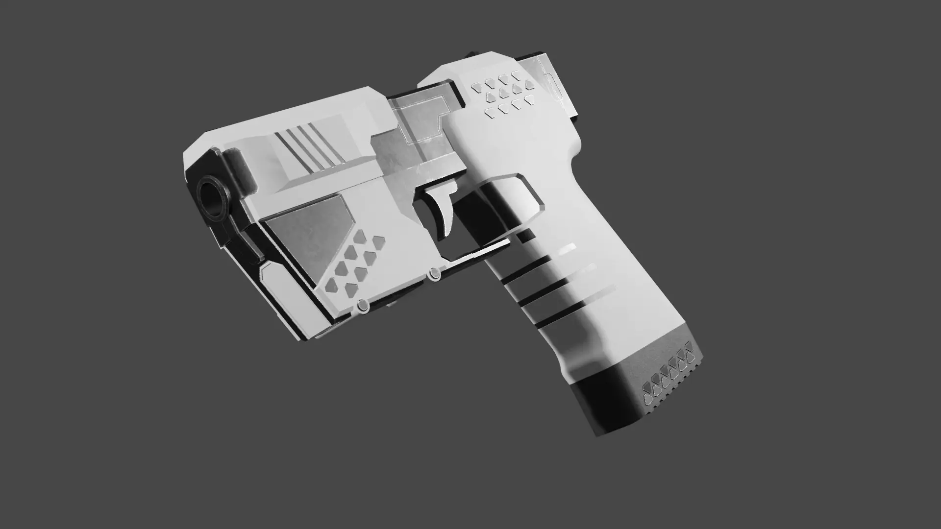 Sci-fi pistol Free low-poly 3D model_0