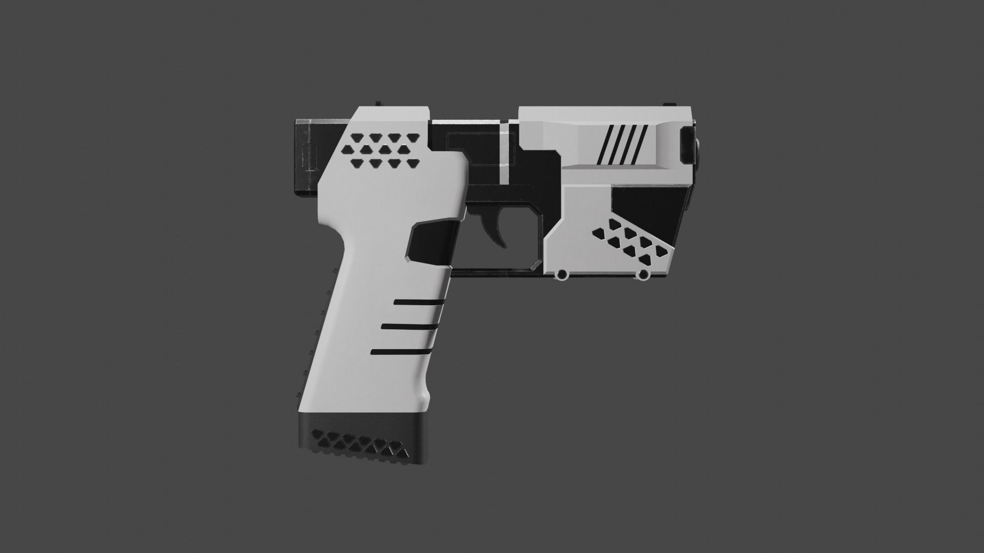 Sci-fi pistol Free low-poly 3D model_3