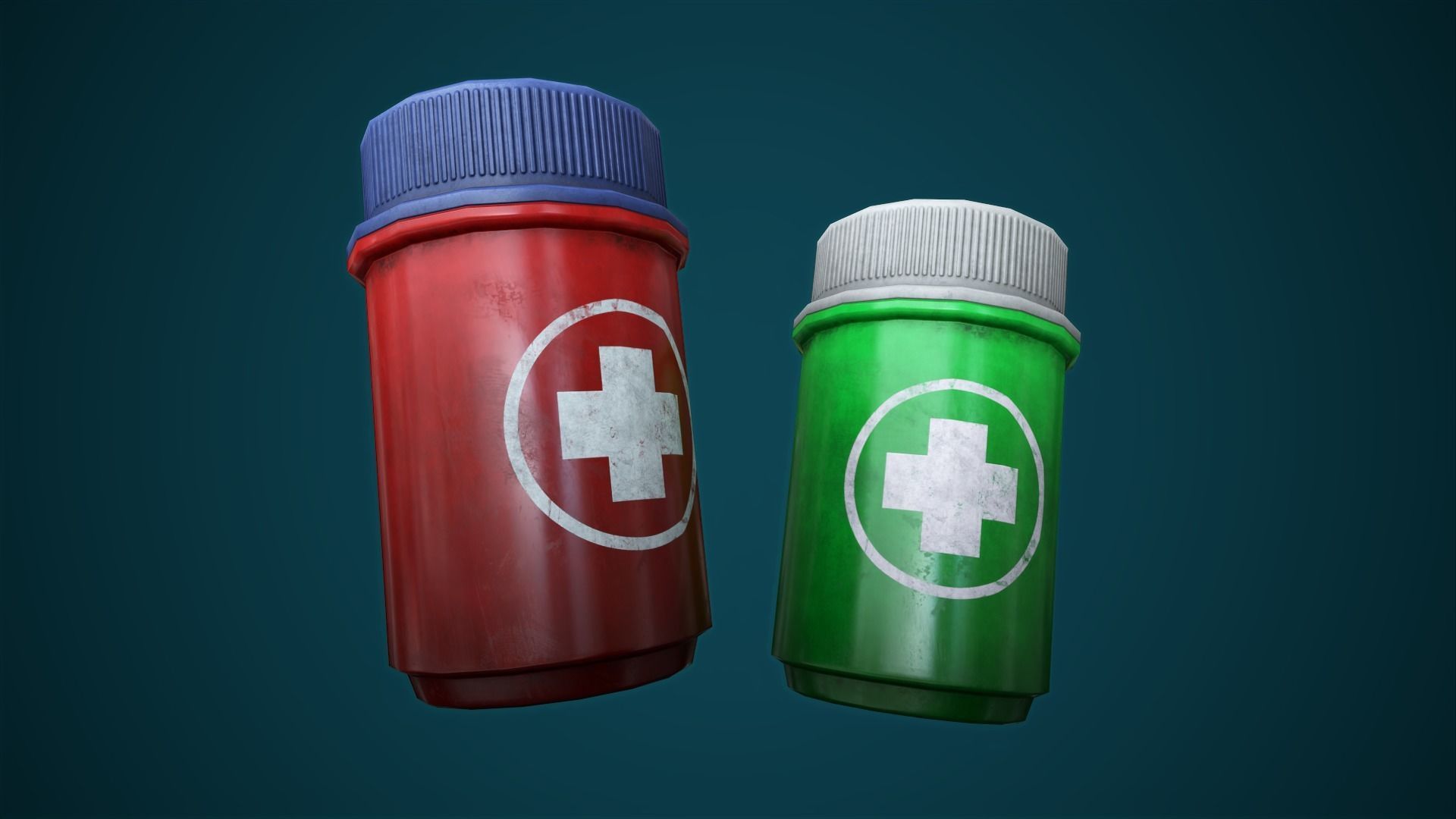 First aid jar Free low-poly 3D model_1