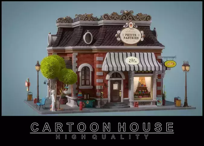 Cartoon House 10 3D model