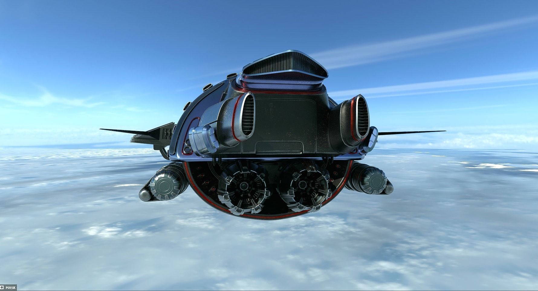 A Scifi Spaceship 3D model_3