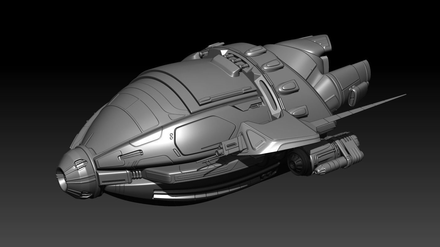 A Scifi Spaceship 3D model_1