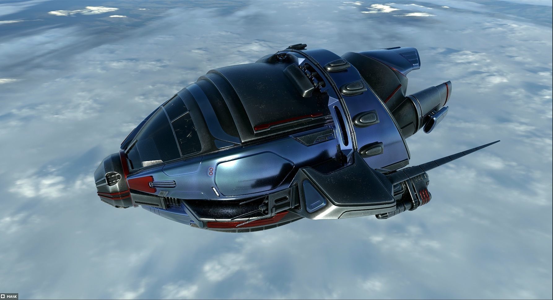 A Scifi Spaceship 3D model_4