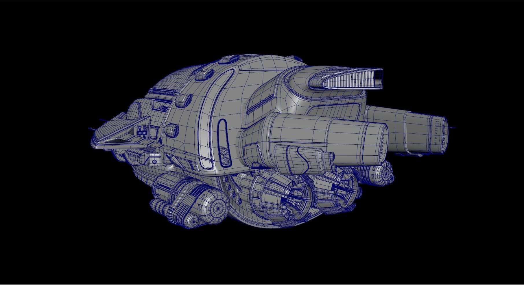 A Scifi Spaceship 3D model_9