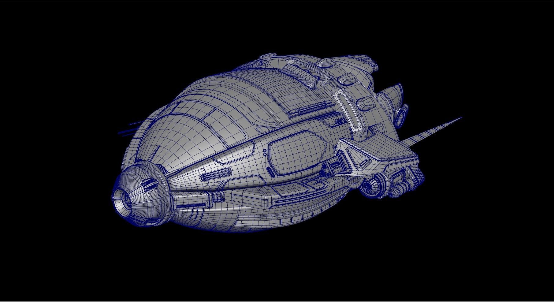 A Scifi Spaceship 3D model_7