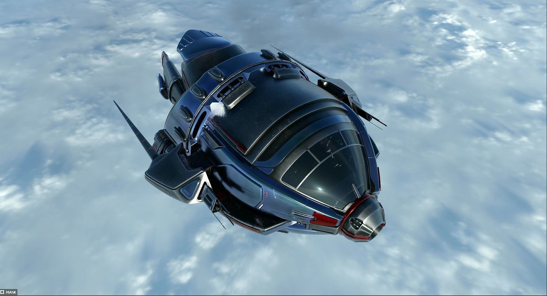 A Scifi Spaceship 3D model_2