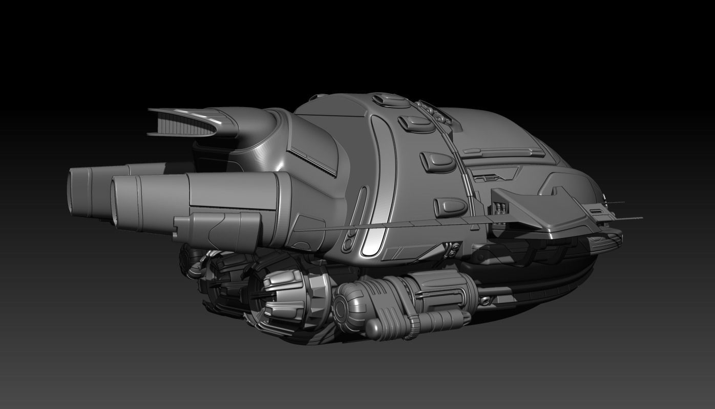 A Scifi Spaceship 3D model_5