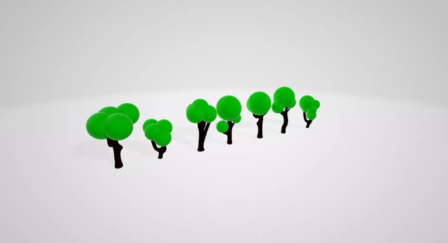 low poly tree pack Free 3D model