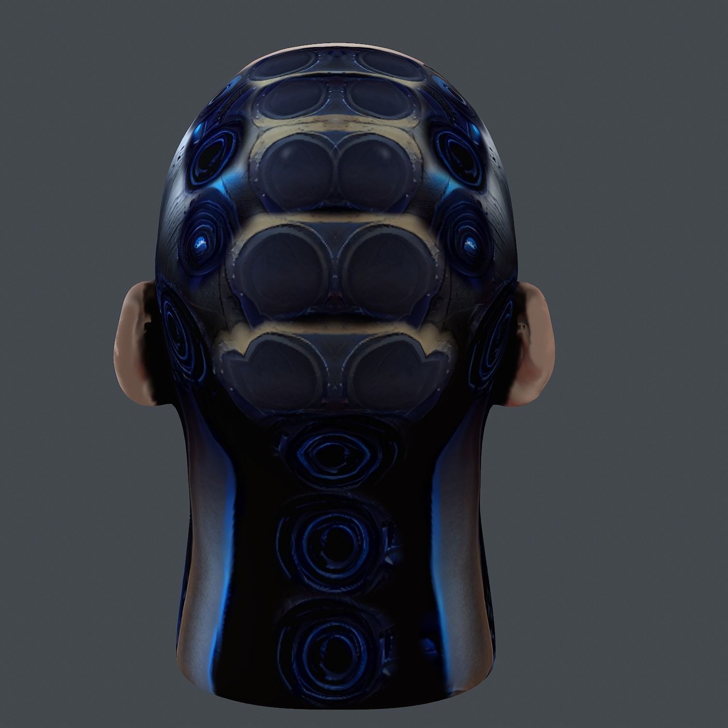 Realistic White Male Head Cyborg 3D model Game Ready Low-poly Low-poly 3D model_9
