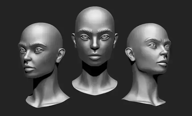Female Head 2 Low-poly 3D model